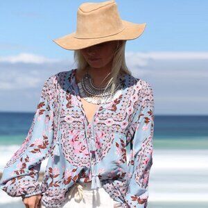 Spell Pandora Aquamarine Blouse XS b85